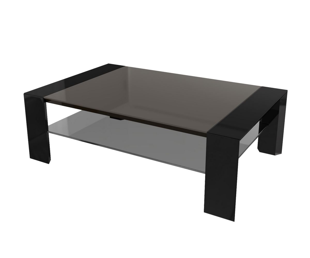 Loungewell Table basse Munich - Noir / Café - L1100 x P700 x H350mm