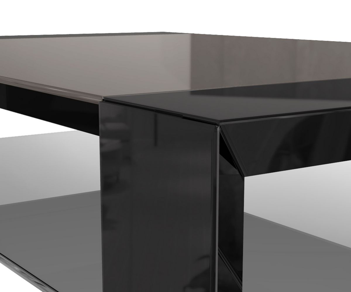 Loungewell Table basse Munich - Noir / Café - L1100 x P700 x H350mm