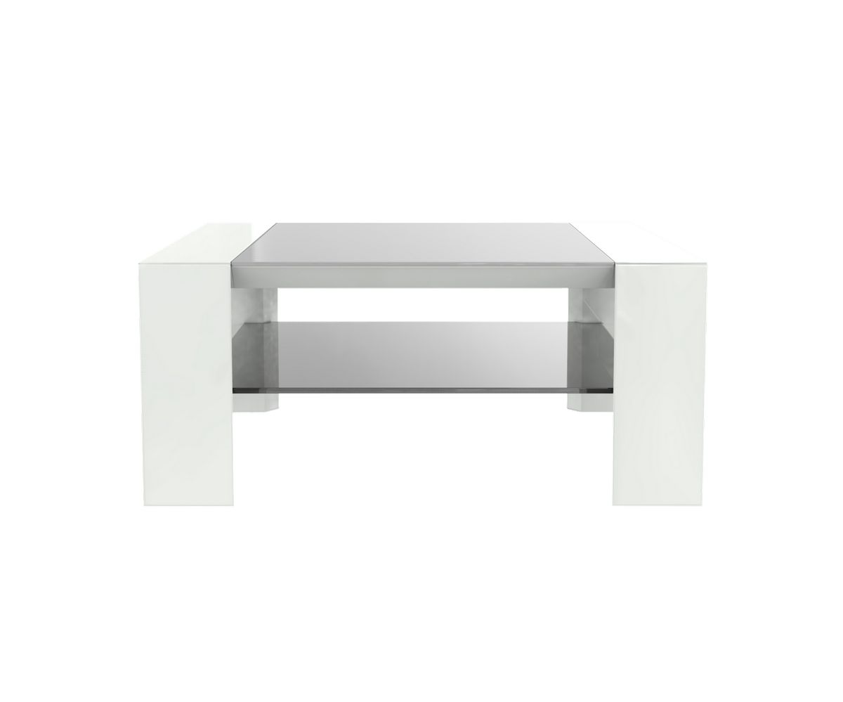 Loungewell Table basse Munich - Blanc / Gris - L800 x P800 x H350mm