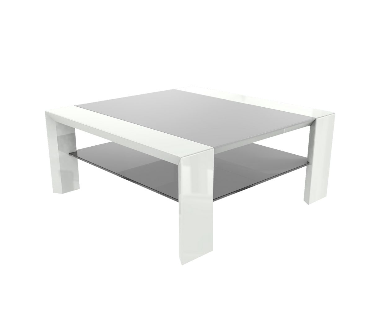 Loungewell Table basse Munich - Blanc / Gris - L800 x P800 x H350mm