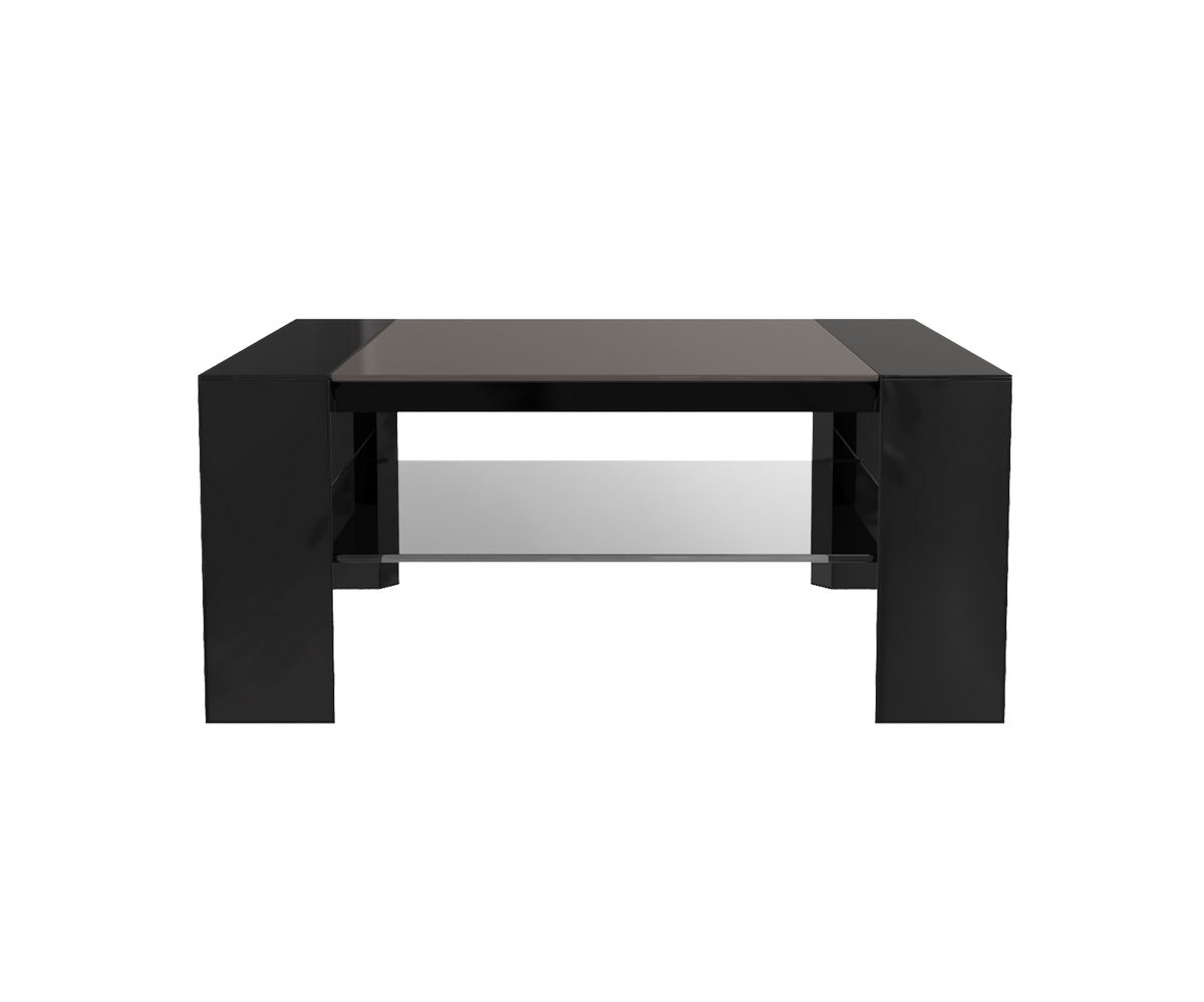 Loungewell Table basse Munich - Noir / Café - L800 x P800 x H350mm