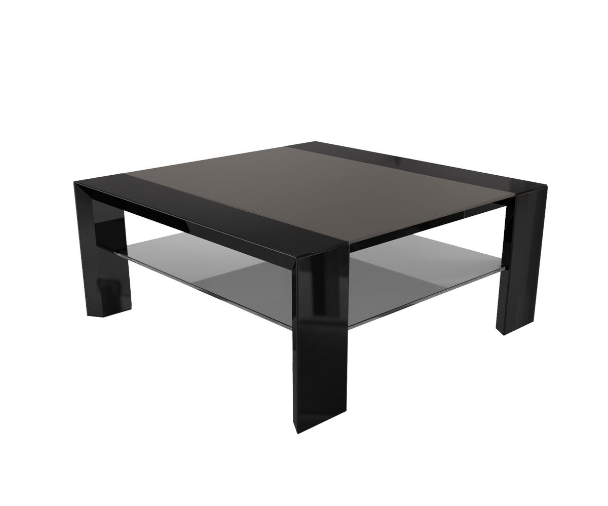 Loungewell Table basse Munich - Noir / Café - L800 x P800 x H350mm