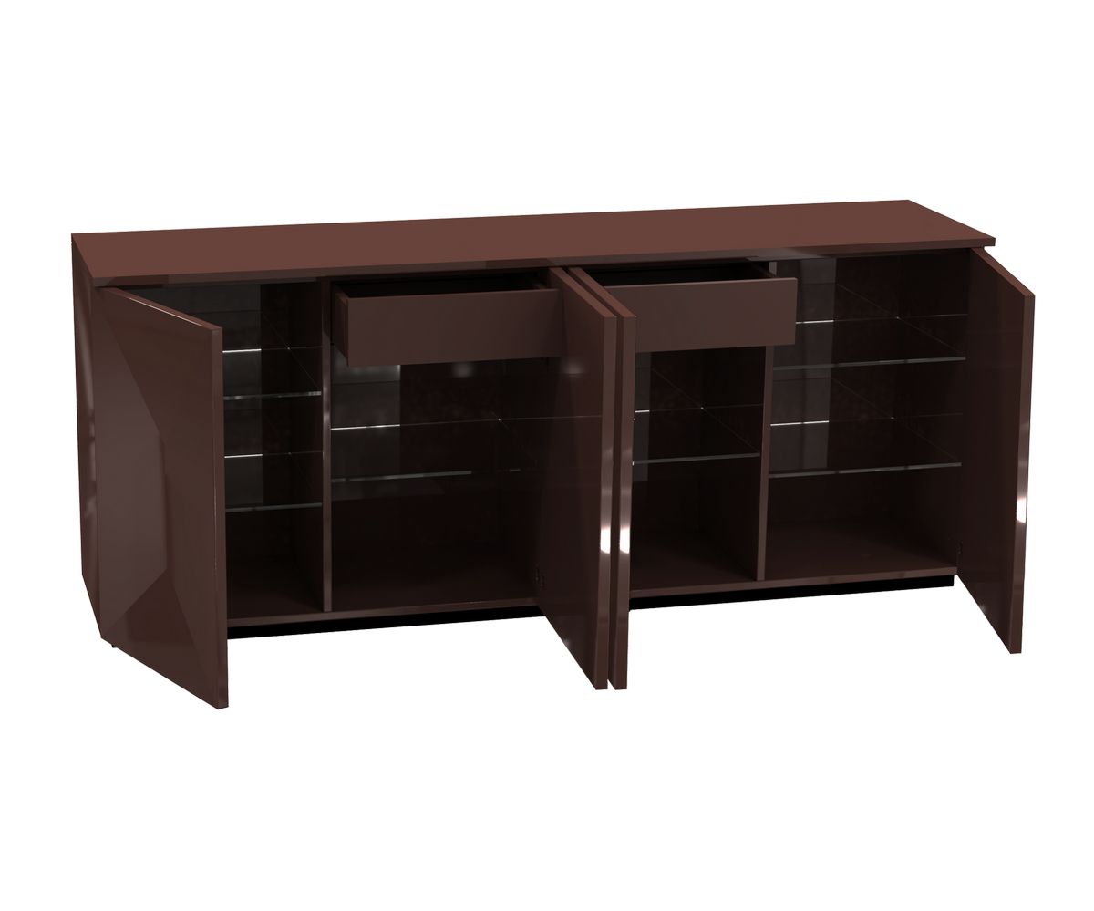 Loungewell Bahut Munich - Noir / Café - L2000 x P478 x H840 mm