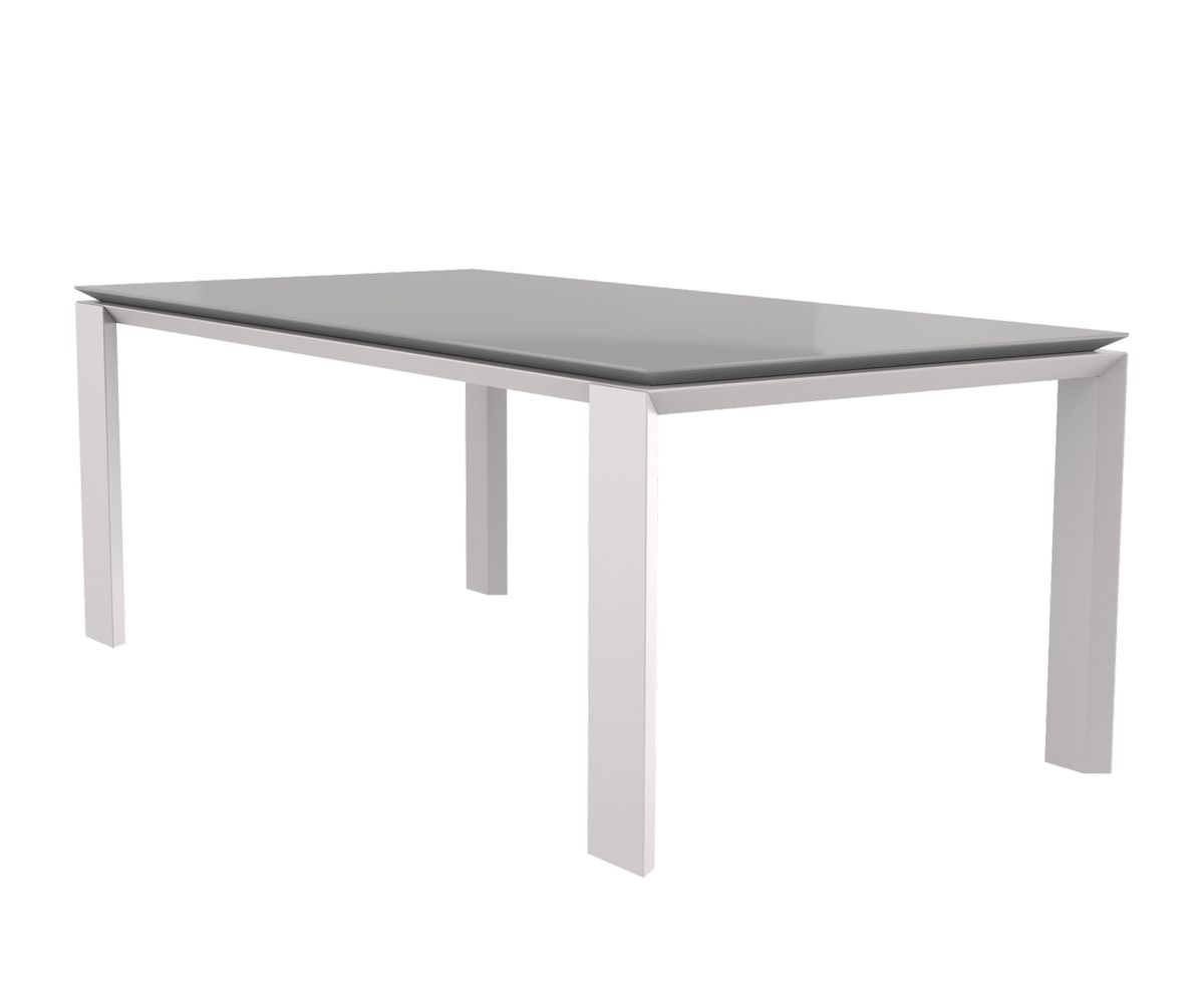 Loungewell Table de séjour Munich - Blanc / Gris - L2000 x P1000 x H750 mm
