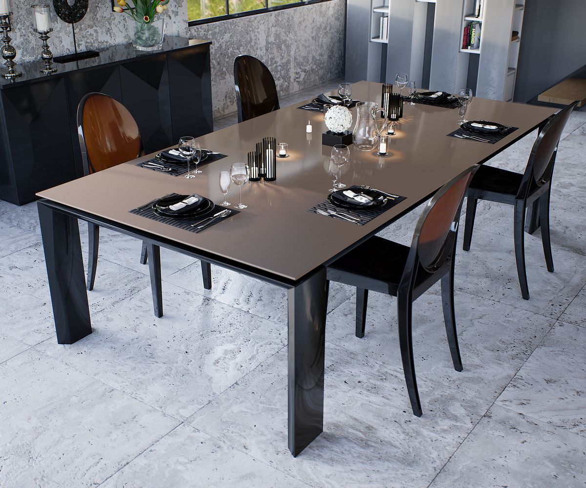 Loungewell Table de séjour Munich - Noir / Café - L2000 x P1000 x H750 mm
