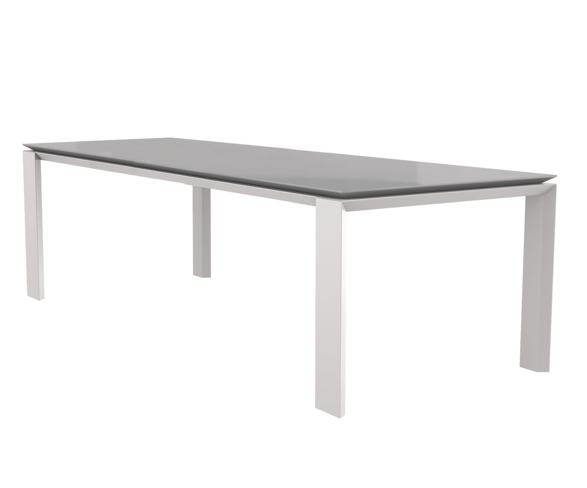 Loungewell Table de séjour Munich - Blanc / Gris - L2400 x P1000 x H750 mm