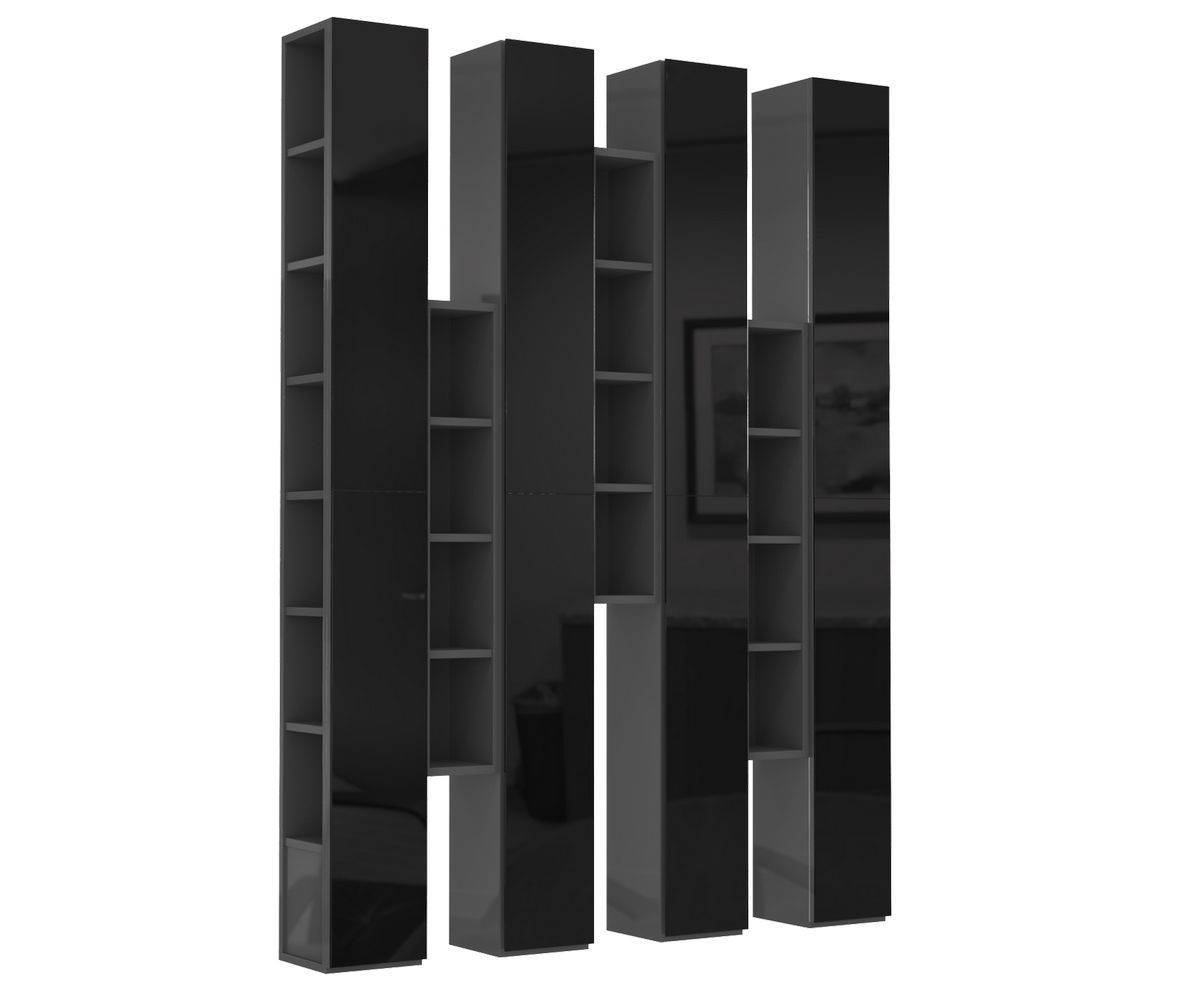 Loungewell Bibliothèque Munich - Gris anthracite - L1630 x P273 x H2200 mm