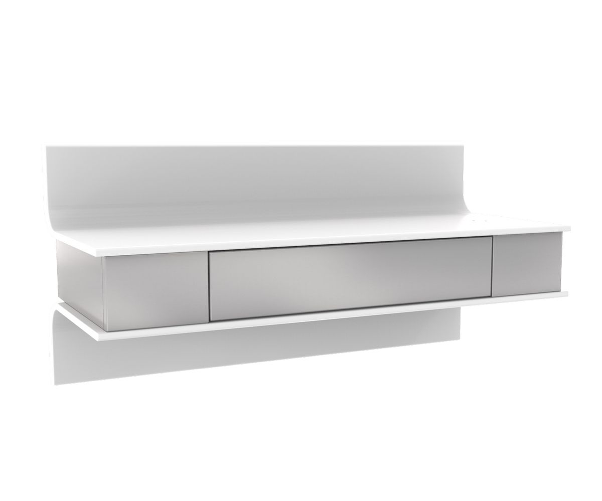 Loungewell Console Manhattan avec option chargeur - Blanc / Gris - L900 x P360 x H434 mm