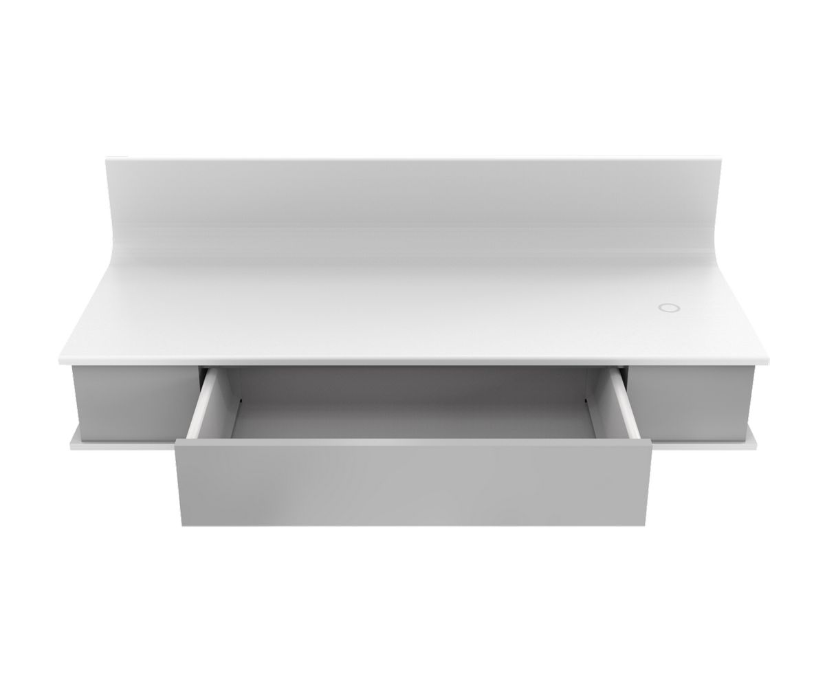 Loungewell Console Manhattan avec option chargeur - Blanc / Gris - L900 x P360 x H434 mm