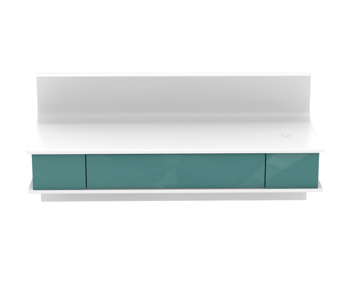 Loungewell Console Manhattan avec option chargeur - Blanc / Vert - L900 x P360 x H434 mm