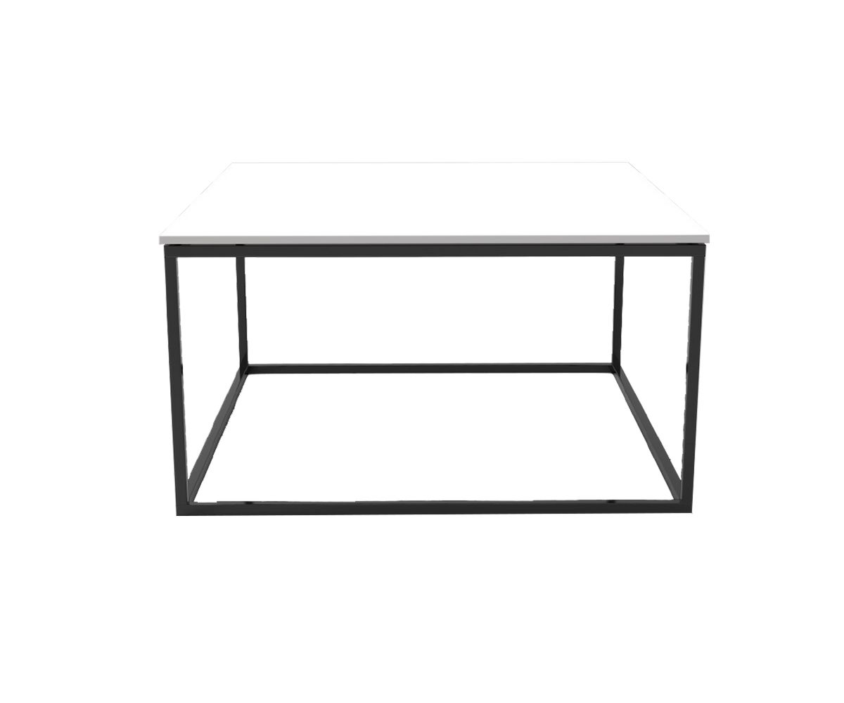 Loungewell Table basse Square Manhattan - Blanc / Noir - L750 x P750 x H412mm