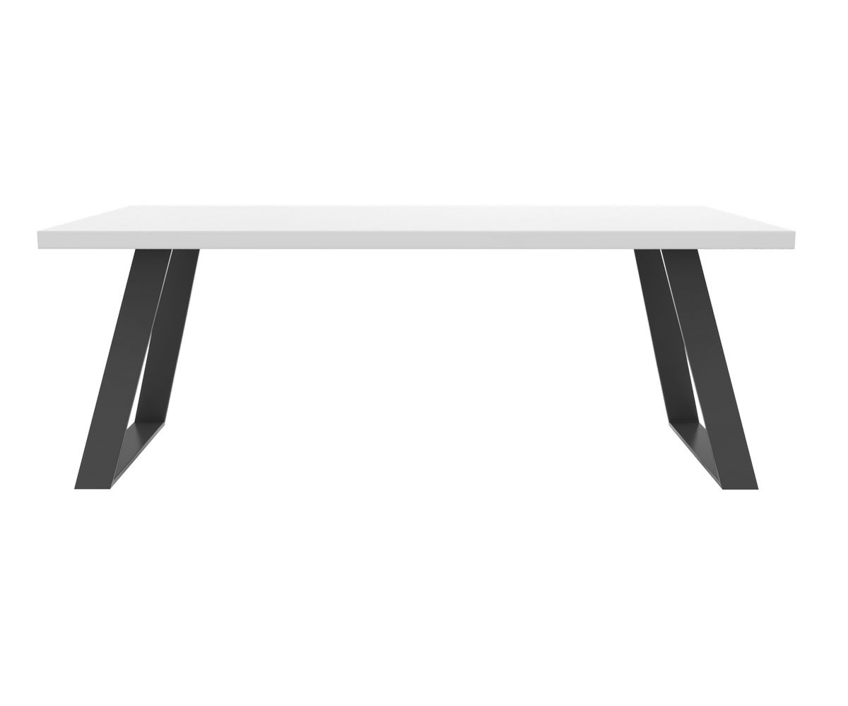 Loungewell Table de repas Manhattan - Blanc / Gris - L2000 x P900 x H750mm