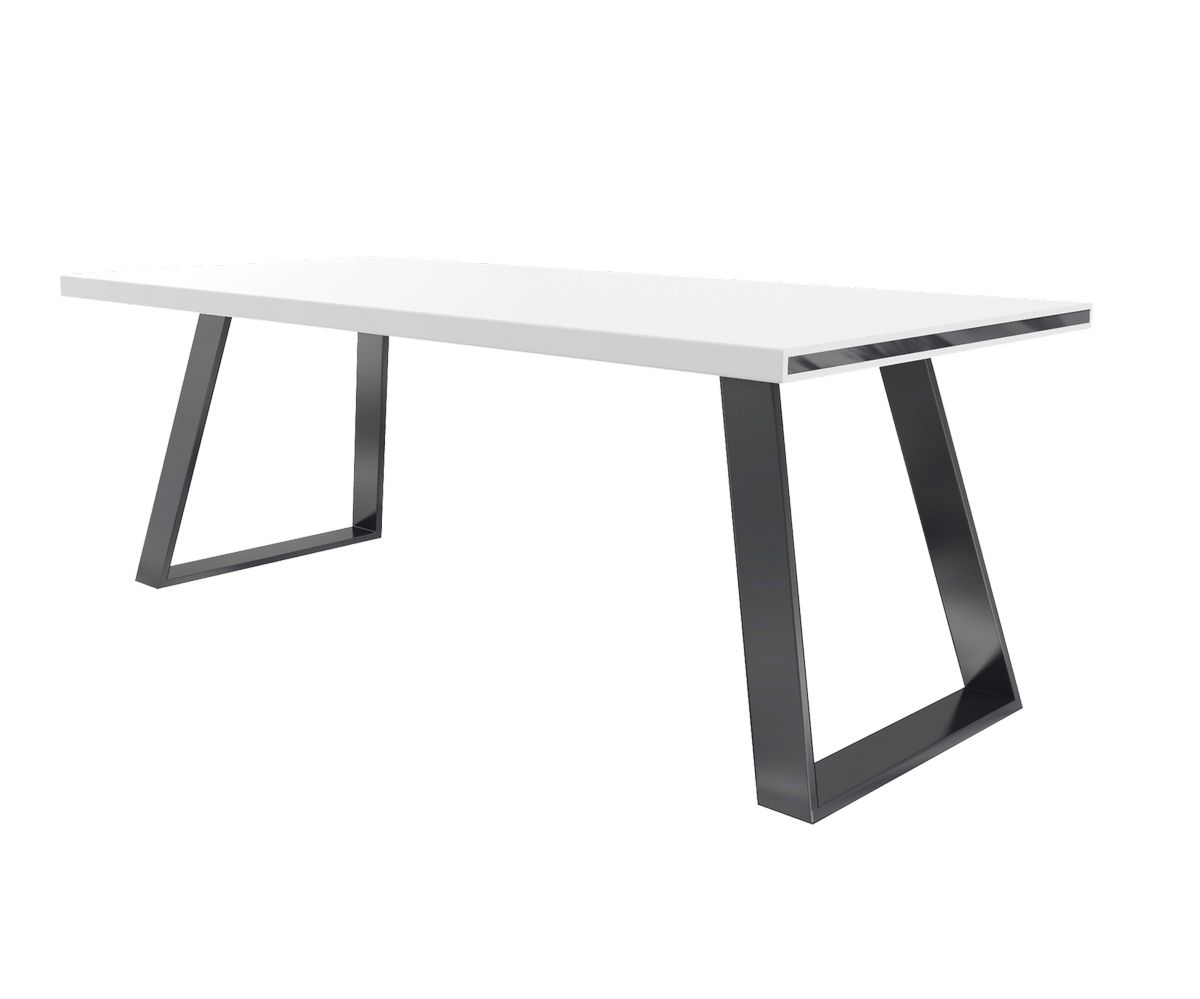 Loungewell Table de repas Manhattan - Blanc / Gris - L2000 x P900 x H750mm