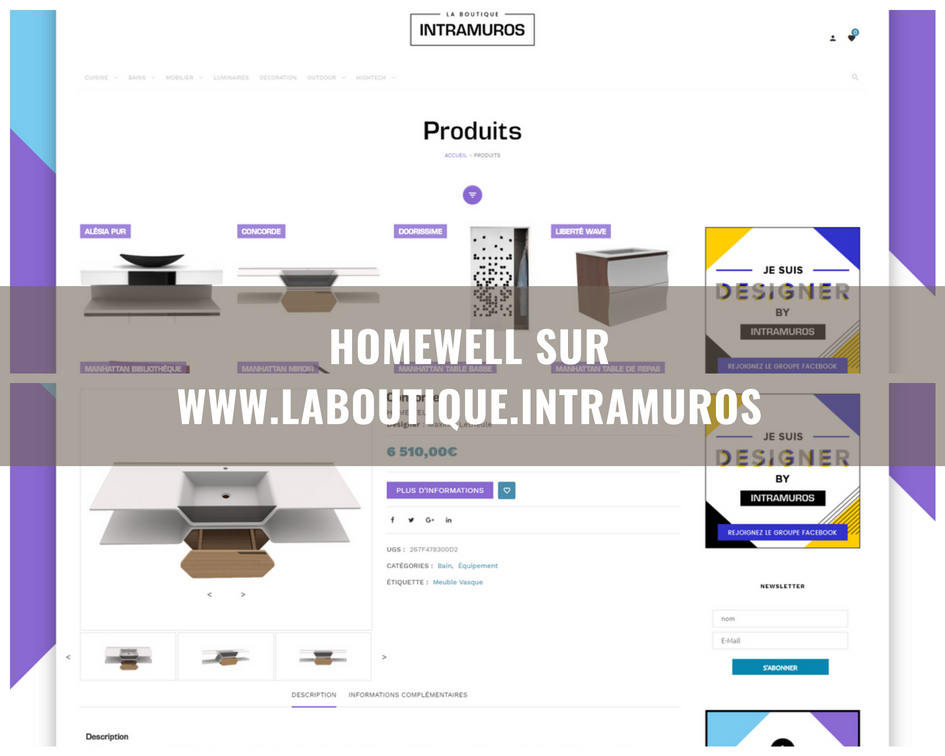 Découvrez une sélection des mobiliers Homewell dans l’e-boutique Intramuros